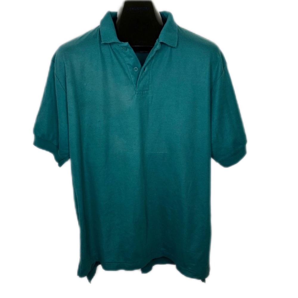 OLD LABEL LEVI’S Vintage Mens Polo (For THRASHING) Blue Green Teal Shirt Size XL